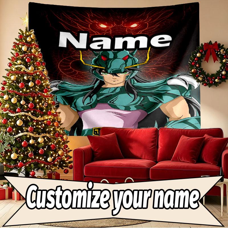 Custom Name Personalized Saint Seiya Print Tapestry, Wall Art Decor, Bedroom, Dorm, Apartment, LivingRoom, Party Backdrop, Gift for Birthday