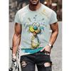 Funny Men's T-shirt Summer Casual Round Neck Short Sleeve Animal Printed Outdoor Fashion Male Clothing Street T Shirts