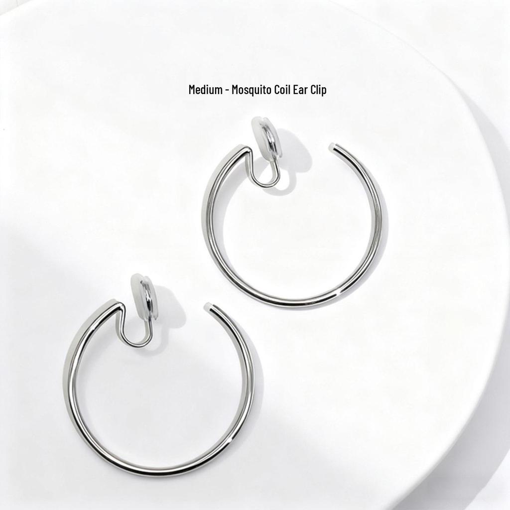 Серьги-клипсы в стиле 80-х в гонконгском стиле красного и синего цвета для непроколотых ушей – Высококлассные французские роскошные серьги-кольца