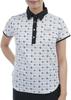 Golf Short Sleeve Polo Shirt 2 [New Balance] Women's (Stretchy/Border Print) / 012-5168501 032_White [L]