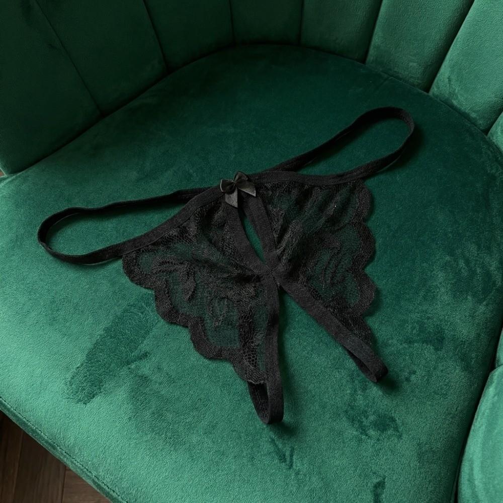 Open Crotch Underwear for Women Hollow Thin Belt Thong Spicy Girl Style Lace Underpants Home