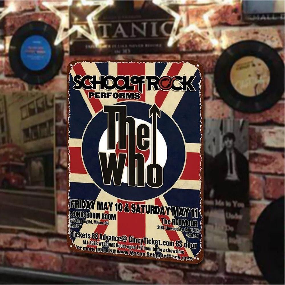 Vintage Metal Plate, Musical Rectangular Iron Painting, Wall Art, Home Bar Decor