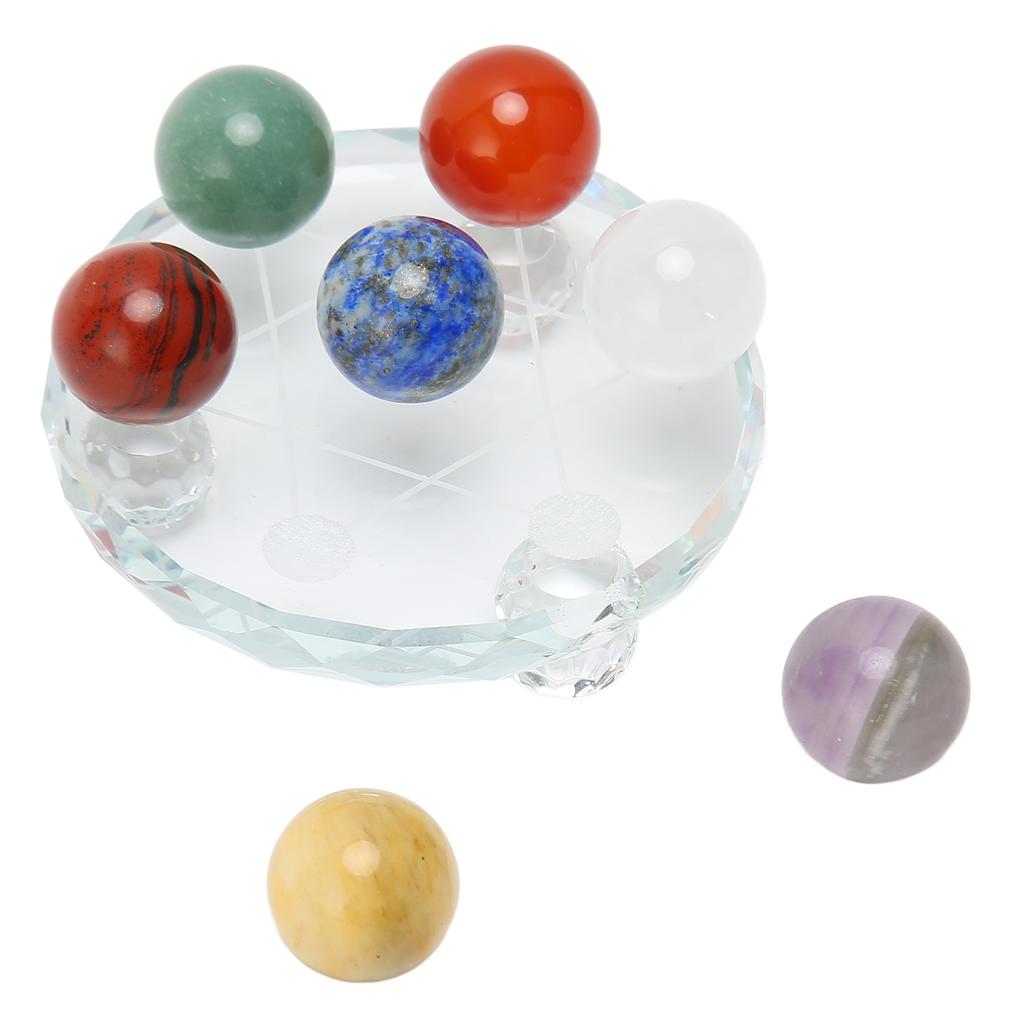 7 Chakra Stones Set Purify Negative Energy Round Healing Stones with Charging Plate for Beginners