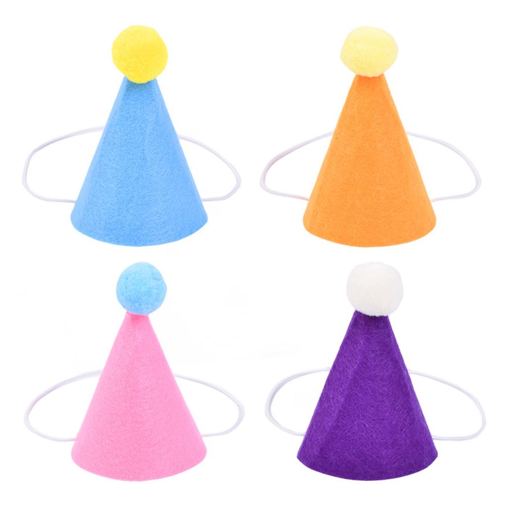 Colorful Dog Birthday Party Supplies Set with 12 Mini Hats and Elastic Ropes for Small to Medium Pets Cat Included