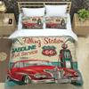 3pcs Bedding Set Classic Car Vintage Poster Home Textile Duvet Cover Pillow Case Boy Kid Teen Girl Bedding Covers Set