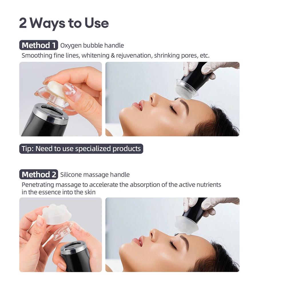 Portable CO2 Oxygen Bubble Pen Facial Device - Vibration Cleansing, Hydration, Serum Absorption & Skin Rejuvenation SPA Tool