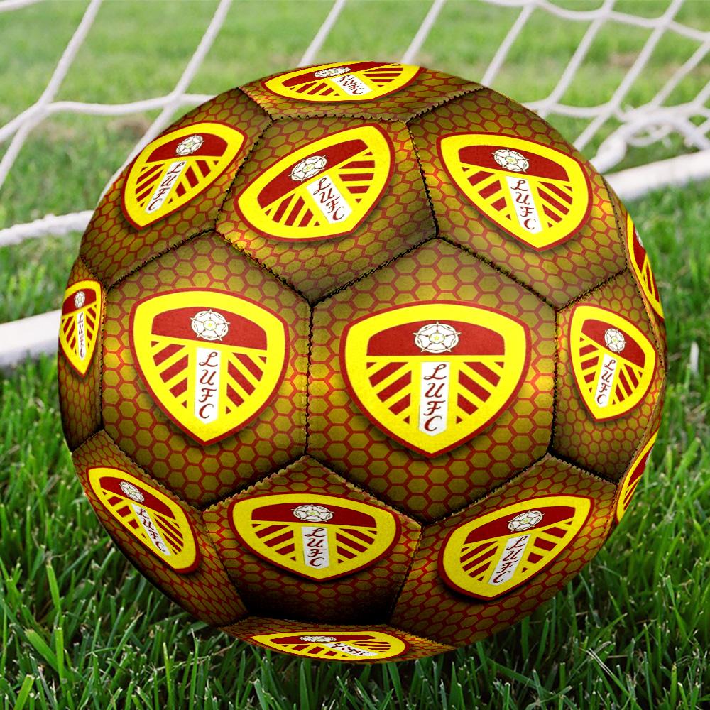 Leeds Crest Design Printed Size 5 Soccer Balls, High-Quality, Anti-Slip, Protective Football, A Unique Gift , Birthdays, Christmas Gifts