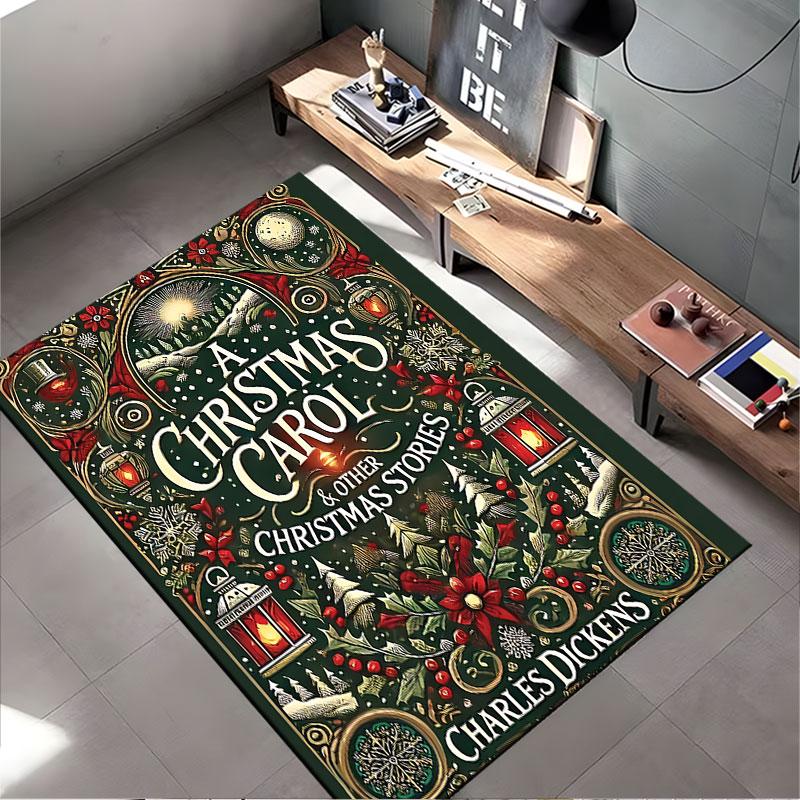 Christmas Carol Decorative Rug suitable as a non-slip mat for the living room or bedroom sofa