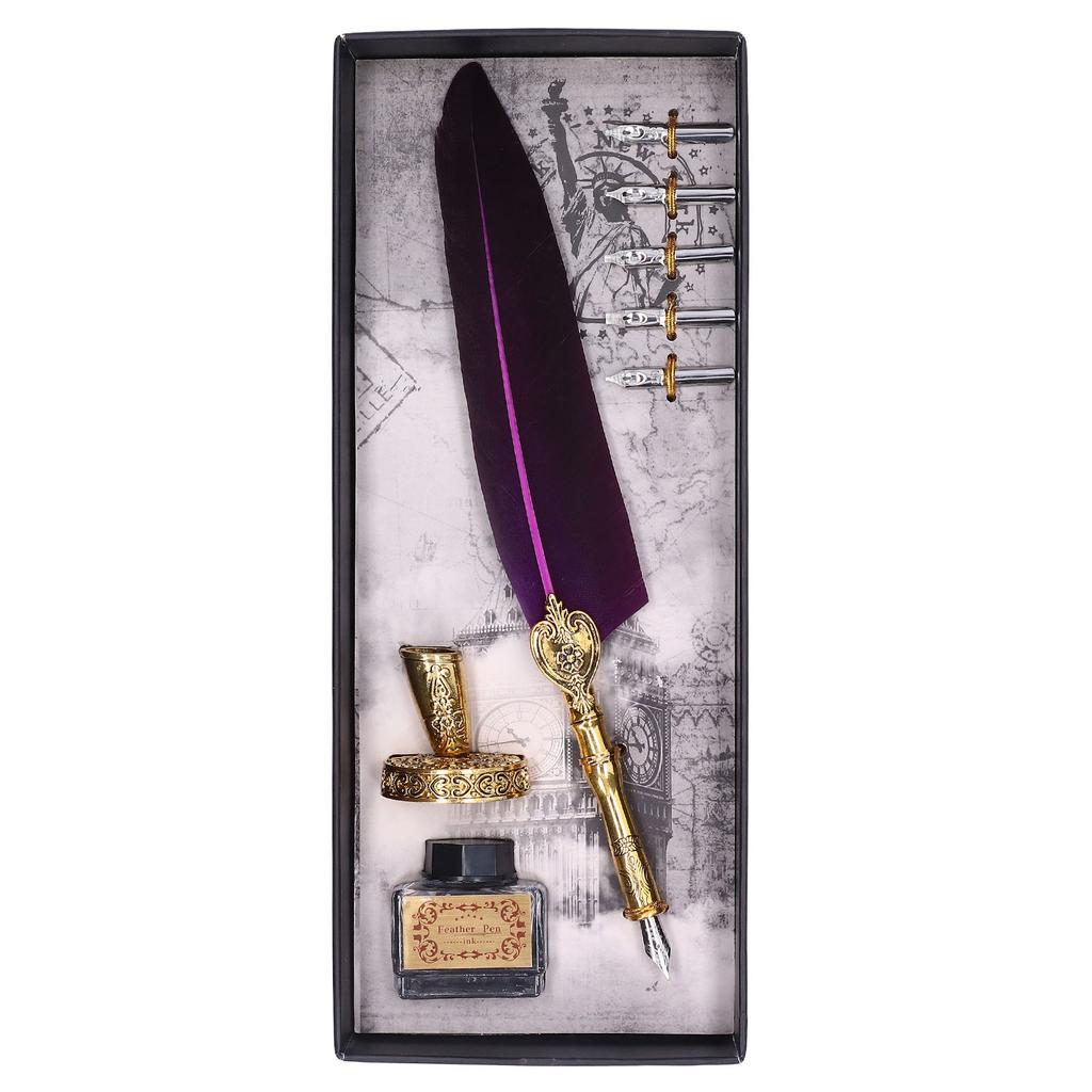  Ручка Изысканная винтажная элегантная нержавеющая сталь плавно пишущая износостойкая ручка-гусиное перо