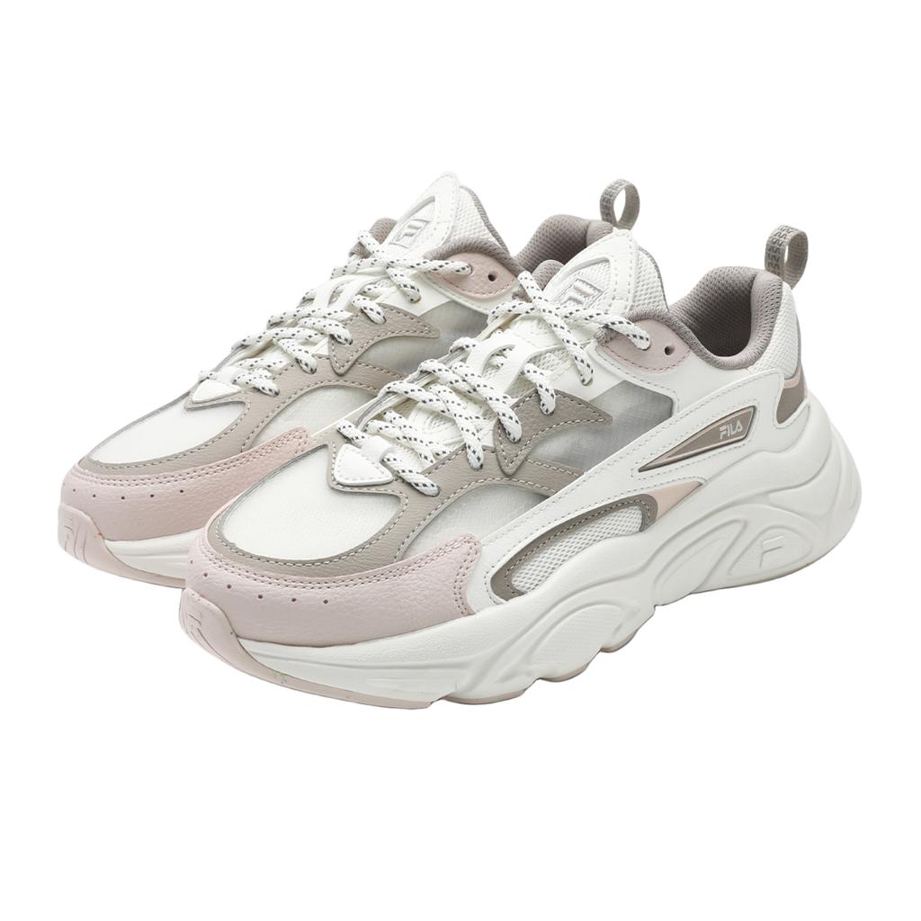 Fila Mars Fabric Synthetic Leather Thick Sole Height Increasing Low Top Casual Shoes Women Sneaker Brown Gray F12W422107FNS