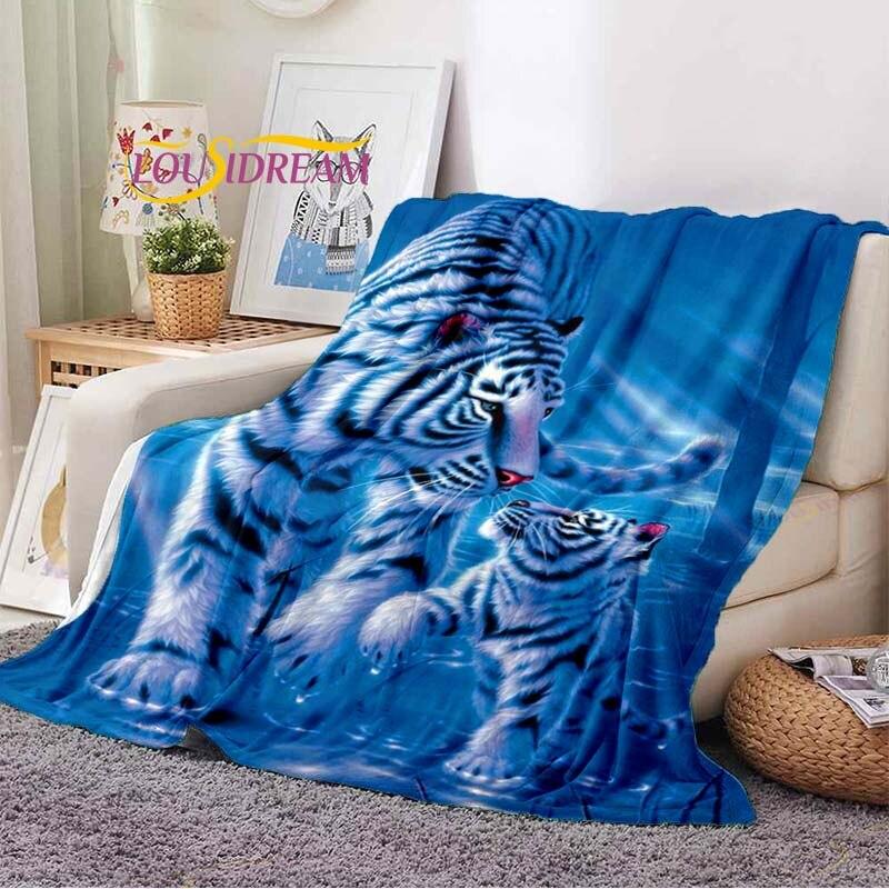 Blanket Tiger Printed 3d Flannel Blanket Bed Throw Soft Cartoon Printed Bedspread Bedspread Sofa Blanket
