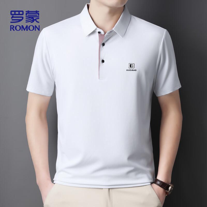 ROMON Men's Ice Silk Short Sleeve Polo Shirt