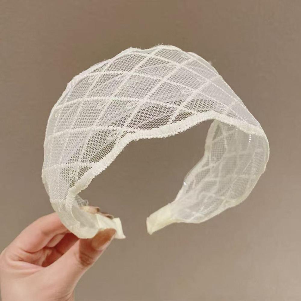 Mesh Lace Headband Lace Wide Edge Hair Hoop Elegant Bohemian Headwrap For Women Girls