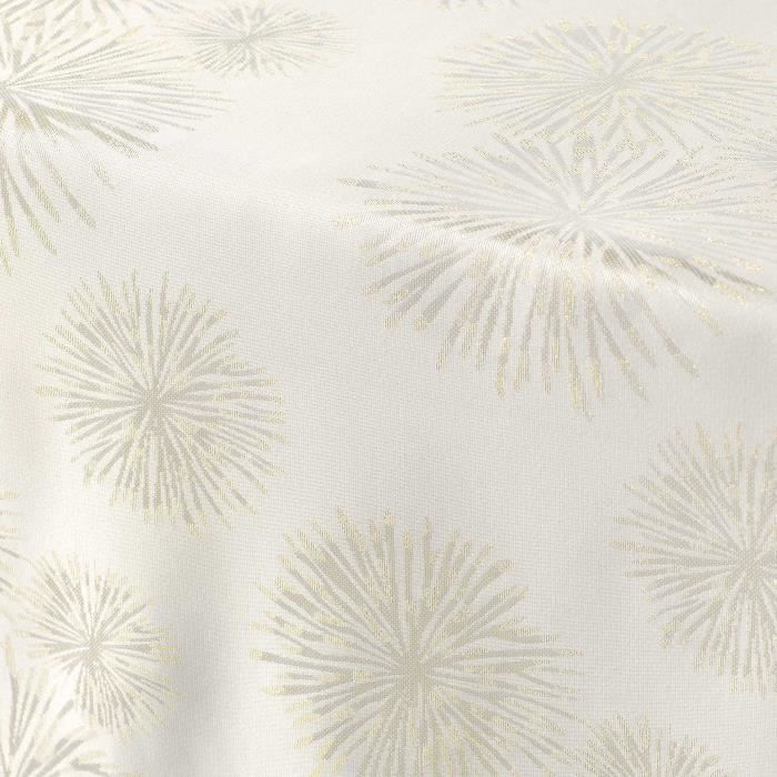 Nappe - Arti - 140 x 300 cm - Beige/or - Polyester jacquard - Imprimé métallisé