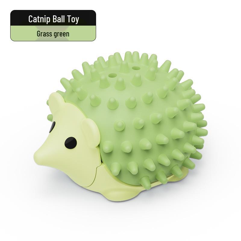 Hedgehog Catnip Licking & Teeth Cleaning Ball Toy for Cats - Itch Scratcher & Play Ball