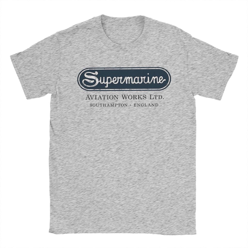 Supermarine Aviation Logo T Shirt Summer 100 Cotton T Shirts For Men Design Tee Shirt Short Sleeve Aesthetic Tees