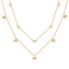 18K Gold PVD Plated Stainless Steel Bow Knot Charm Bracelet Necklace for Women Jewelry Set Gift Waterproof Hypoallergenic