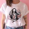 2023 Новая женская футболка Kimetsu No Yaiba Demon Slayer Топ Женская футболка Харадзюку Уличная одежда Круглый вырез Повседневные женские футболки Одежда