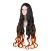 Женский черный оранжевый синтетический вьющийся парик с градиентом цвета, косплей, шиньон
