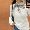 Embroidered Pure Cotton Triangular Scarf For Spring Summer Thin Breathable Tied Headband Decorative Small Scarf Korean Style