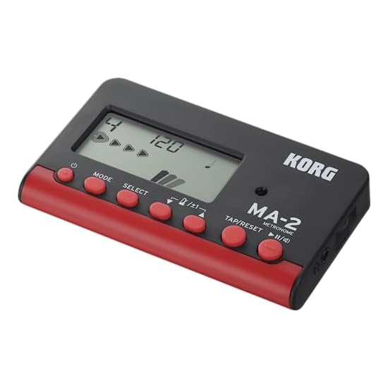 KORG Metronome MA-2 BKRD Black/Red - Ideal for Wind Orchestras, Brass Bands, Orchestras, Guitar, Voc