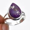 Кольцо-капля из стерлингового серебра 925 пробы с натуральным фиолетовым бирюзовым драгоценным камнем для женщин и девочек