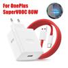 For OnePlus 80W SuperVOOC EU Fast Wall Charger for OnePlus 10 11 12 Nord CE 2 3 Lite OPPO Realme 10 GT NEO 2 3 Type C USB Cable