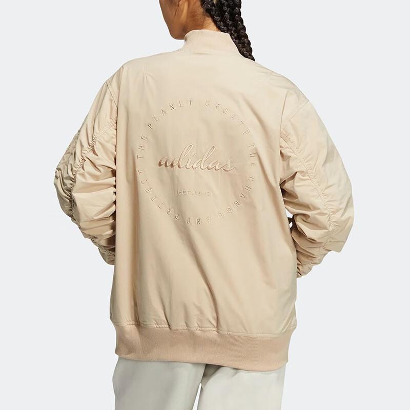 adidas Теплая куртка Neo с однотонным принтом и логотипом на молнии, женская верхняя одежда цвета хаки IB2725