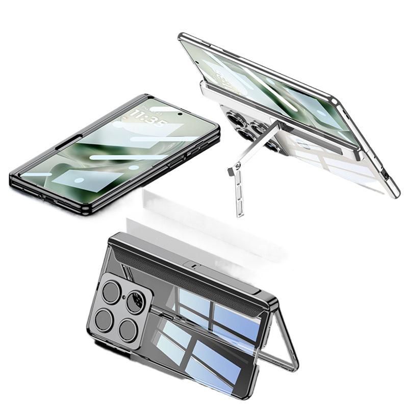 Магнитный электроplated чехол-книжка Motorola RazrFold со подставкой - Прозрачный, Складной, Защитная крышка