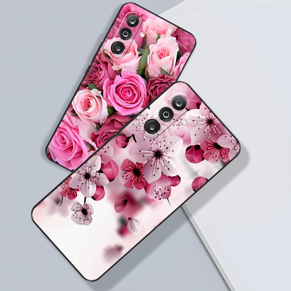Чехол для Samsung M36 5G M366B Милые Цветы Кот Расписной Ударопрочный Силиконовый Задний Чехол Для Телефонов Samsung Galaxy M36 M35 M34