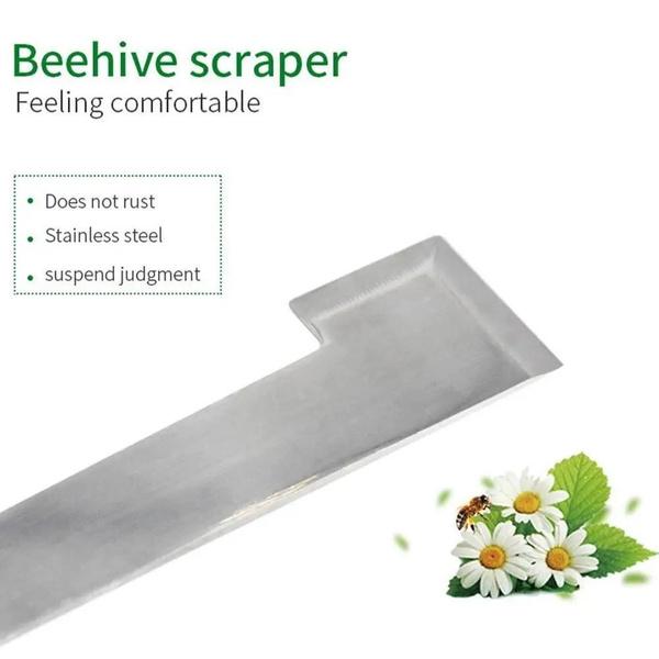 Stainless Bee Hive Tool Frame Lifter J Shape Hook Red 27cm Cut Honey Knife Beehive Scraper Beekeeping Tools Beekeeper Supplies