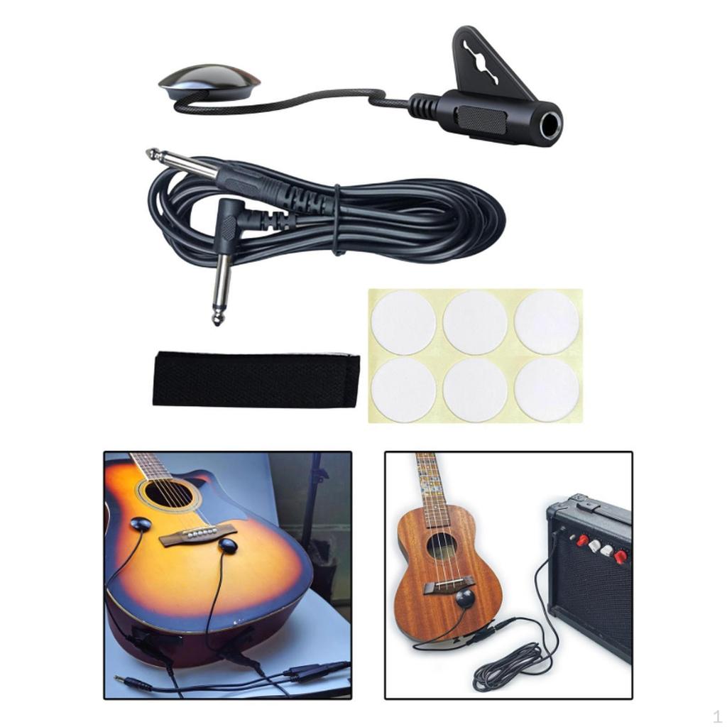 Микрофон Пьезо -звукосниматель, -преобразователь -звукосниматель с кабелем для арфы, скрипки, баса