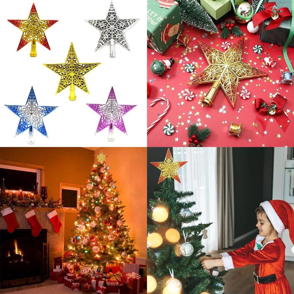 Рождественский Топпер Дерева Полые Звезды Украшения Вечеринка Домашнее Украшение Подарок