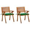 Day and Night - Day and Night Garden Dining Chairs with Cushions 2 Pcs Solid Acacia Wood