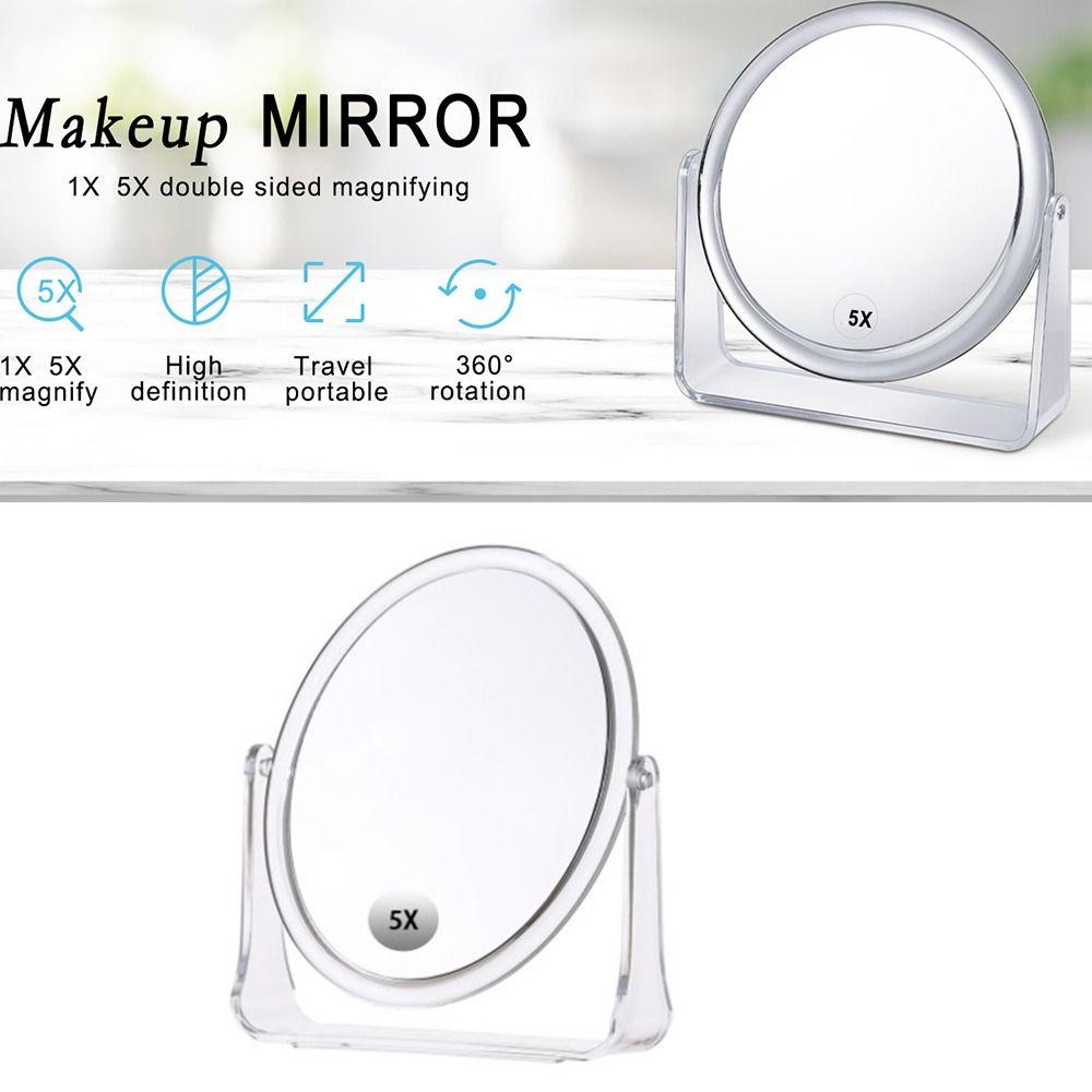 Flexible Desktop Cosmetic Mirror Double-sided Table Makeup Mirror 5x Magnifying Mirror Makeup