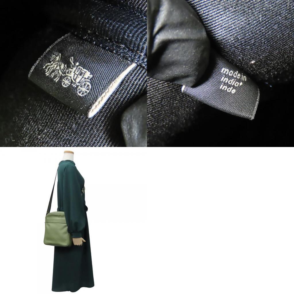 Used COACH Shoulder Bag F54782 Leather Khaki Diagonally Hung