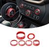 6x Кольцо-накладка на ручку управления фарами и радио/кондиционером для Jeep Cherokee 2014-