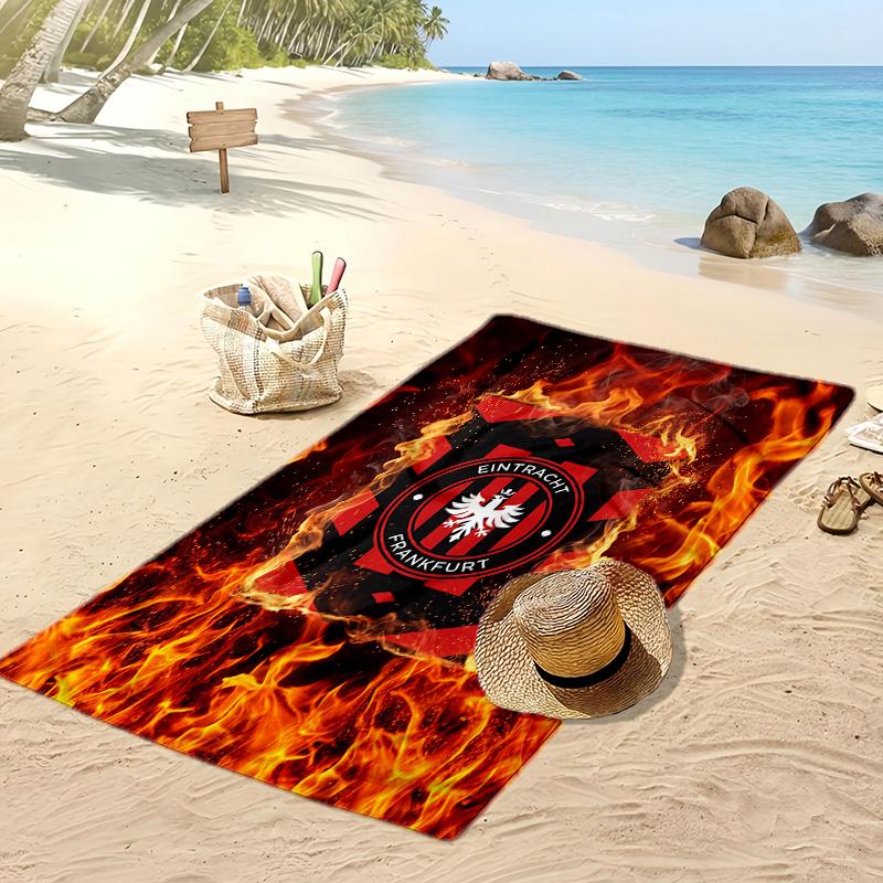 Пляжное полотенце Eintracht Frankfurt Football Print, Большое Мягкое Быстросохнущее Полотенце для Пляжа Кемпинга Плавания