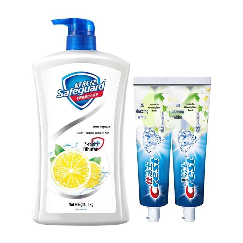 Crest 3D White Toothpaste & Safeguard Shower Gel Bundle