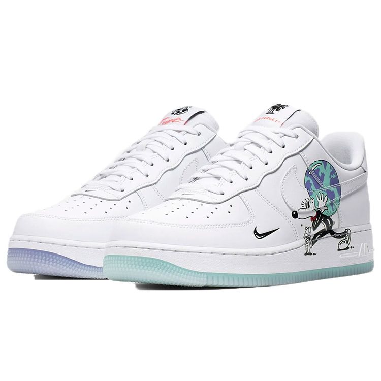 Стивен Харрингтон x Nike Air Force 1 Low Flyleather QS День Земли Унисекс Кроссовки Белый Черный Гипер-Алый CI5545-100