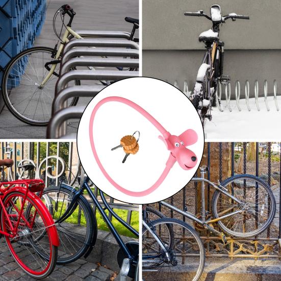 Велосипедный замок с ключами, милый тросовый замок с печеньем и собакой, противоугонный велосипедный замок с силиконовым покрытием для велосипедного шлема, двери скейтборда