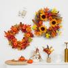 Pumpkin Berry Maple Leaf Vine Halloween Decor Wreath for Hotel & Mall