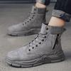 Осенне-зимние высокие ботинки мартин на шнуровке, молодежные и молодые ретро спортивные мужские ботинки, однотонные ботинки для активного отдыха с молнией V139
