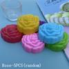 5Pcs Flower Silicone Candle Mold Diy Handmade 3D Rose Soap Plaster Resin Mould Cake Baking Tool Kitchen Party Decoration Supply