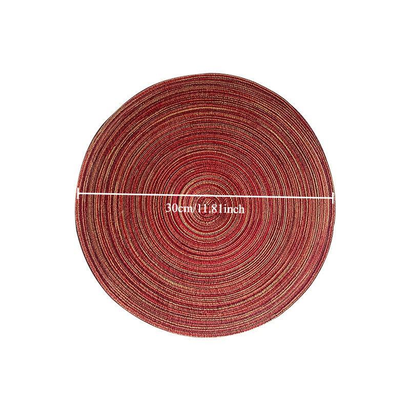 Nordic Style 12 Inch Round Ramie Woven Cup Mat Placemats Heat-Resistant Stain Resistant Anti-Skid Table Mats Placemats