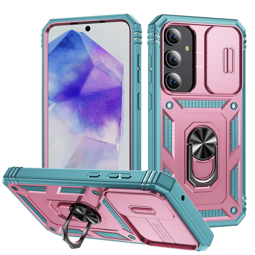 Чехол-держатель Military Armor для Samsung Galaxy S24 S23 S22 S21 Ultra Plus A55 A35 A54 A14 4G 5G Slider Camera Protective Card Card Card Cover