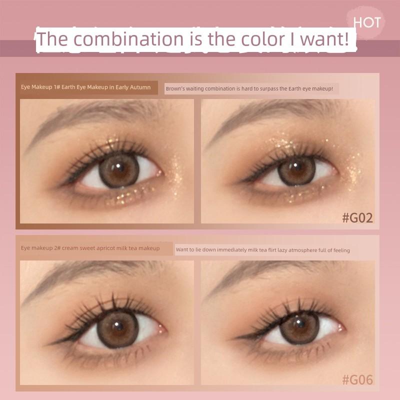 Cement Plate Eye Shadow ~ Gogo Dance Quicksand Bear Eye Shadow Plate Low Saturation Oil Painting Blue Pan Smoked Chestnut Plate Stage Makeup