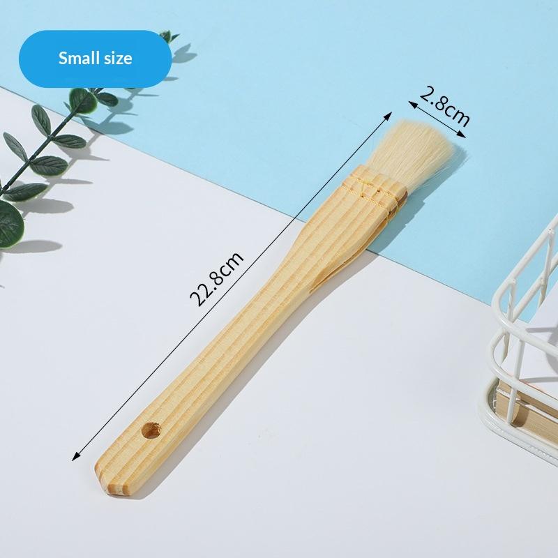 Flat Wool Basting Brush Food Grade Heat Resistant Soft Bristle Pastry Brush for Baking Grilling BBQ Daily Cooking