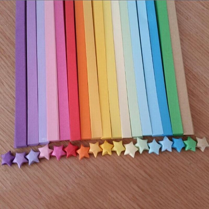 80Pcs Strips Paper Home Origami Quilling Wedding Decoration Handcraft Lucky Star
