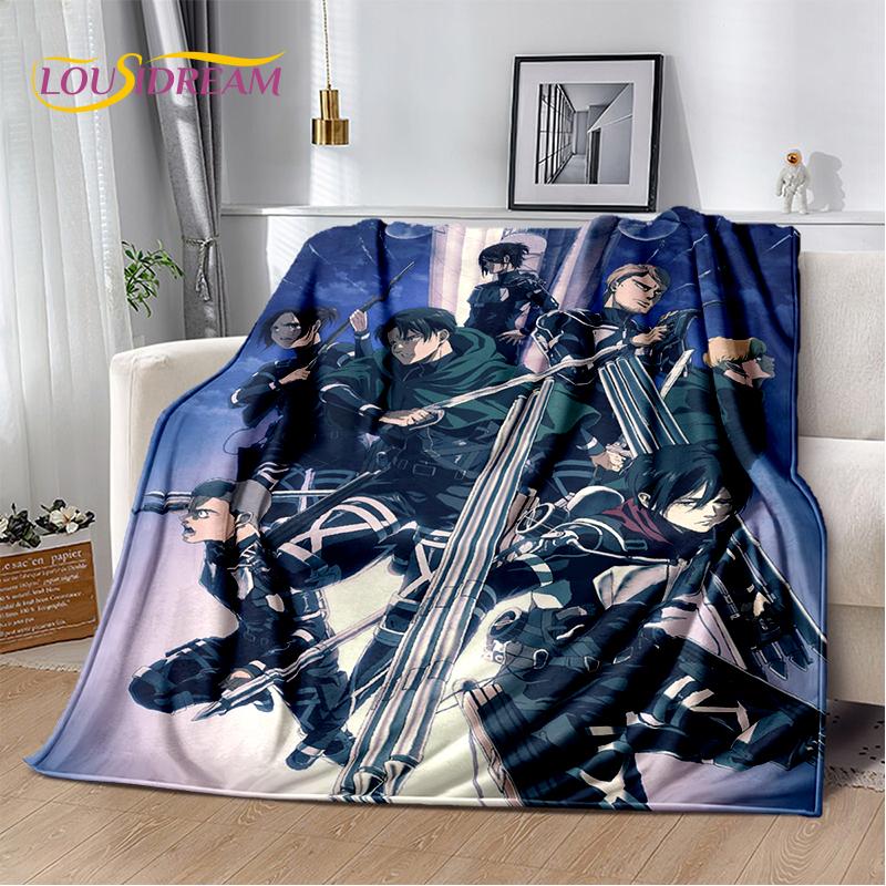 2025 Attack On Titan Eren Anime Cartoon Soft Blankets,Throw Blanket Comfortable Blanket for Picnic Beds Sofa Home Kids Gifts